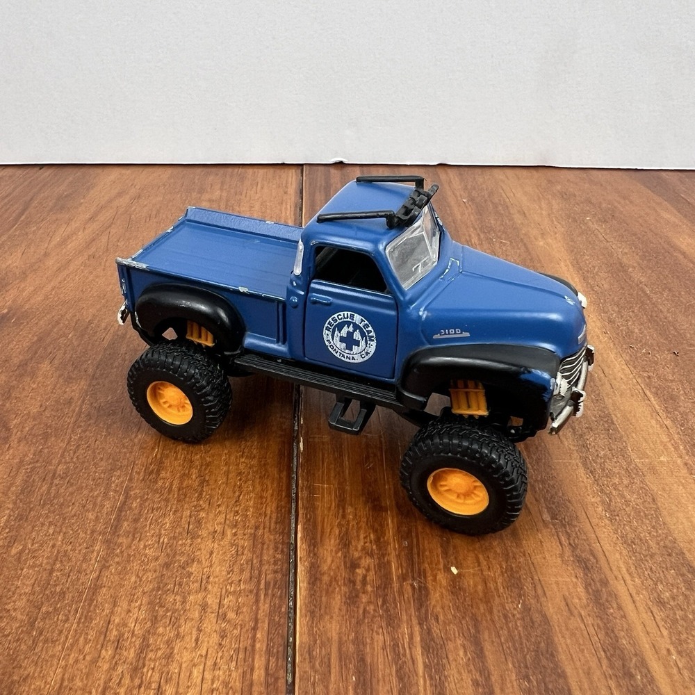Vintage Rescue Team Montana Chevrolet 3100 Off Road Toy Truck 4x4 Blue